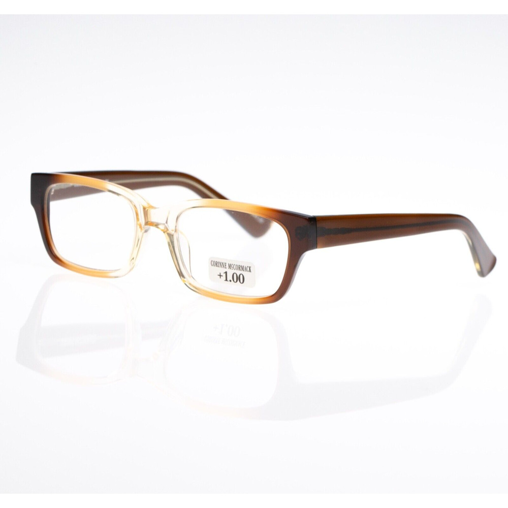 Corinne McCormack Women Sydney Square Ombre Brown +1.00 Reading Glasses (pre-own - Picture 3 of 7